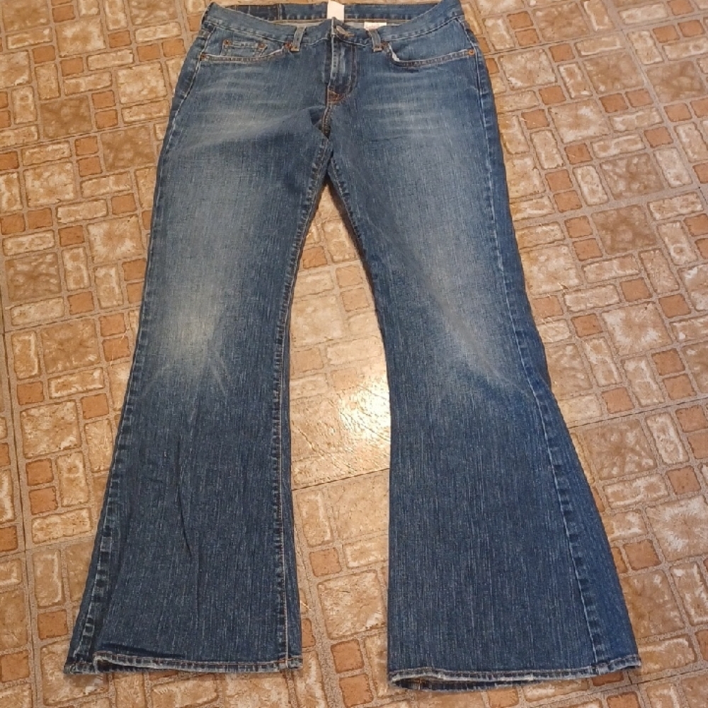 Vintage Lucky Brand Flare Blue Jeans Dungarees Size 6/26 American Made